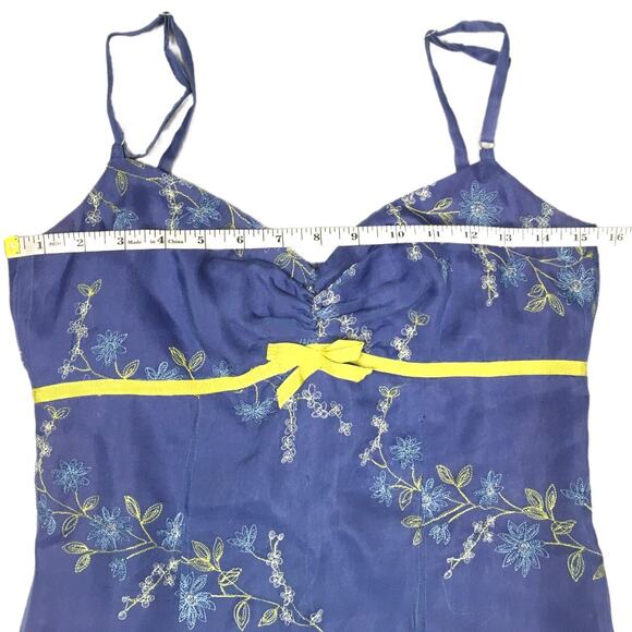 Vintage Nicole Miller Slip Dress Floral Sweetheart Spaghetti Strap Mini Womens 2 - Picture 4 of 10